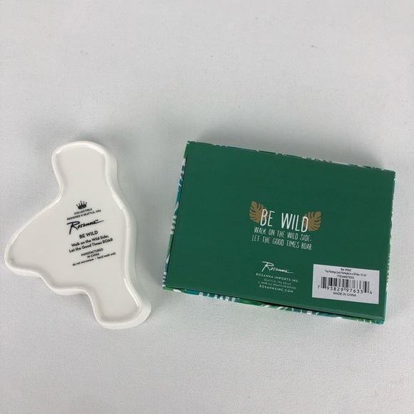 Rosanna Let’s Flamingle Flamingo 🦩 Tropical Jewelry Ceramic Tray - Picture 4 of 6